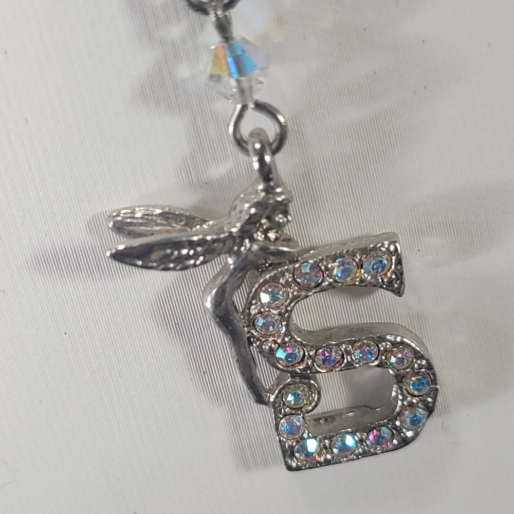 Kirks Folly Fairy Initial S Pendant Necklace Women Silver Aurora Borealis